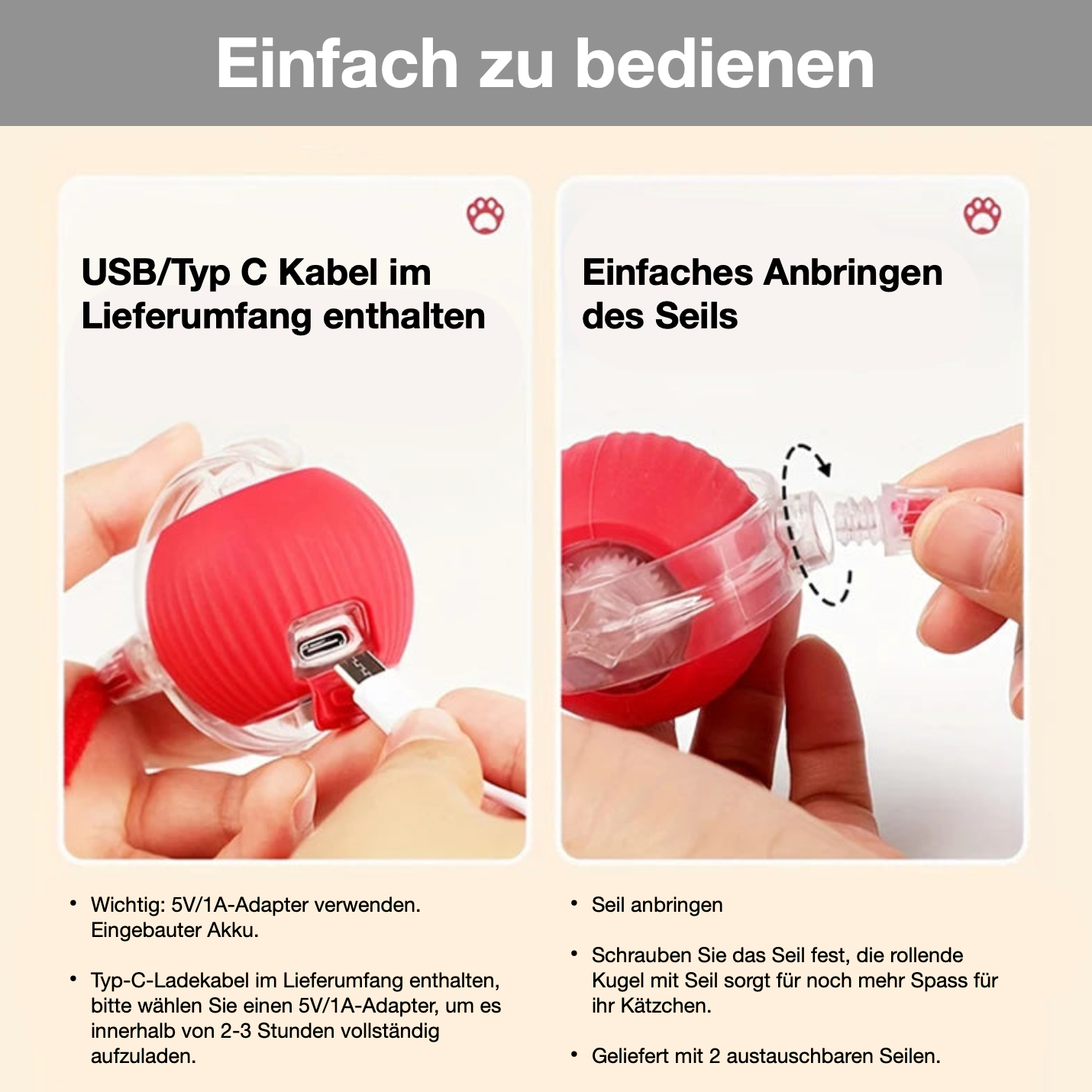 Interaktiver Ball mit Seil