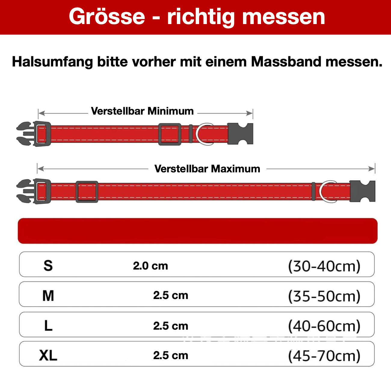 Reflektierendes Halsband mit Neopren